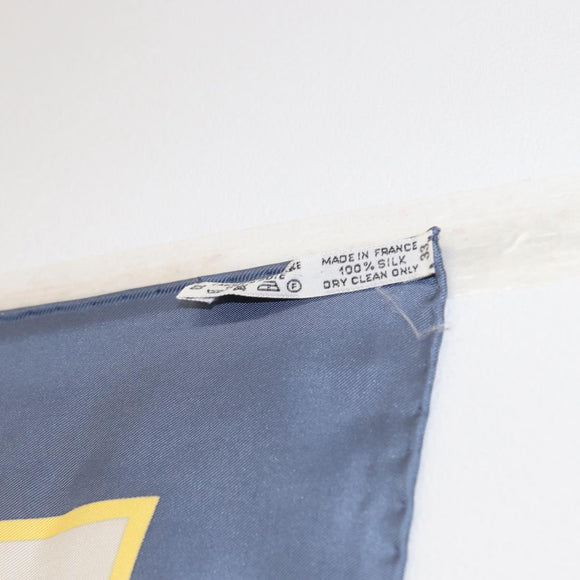 HERMES Carre 90 Scarf ""LES HARAS NATIONAUX "" Silk Blue Auth 161793