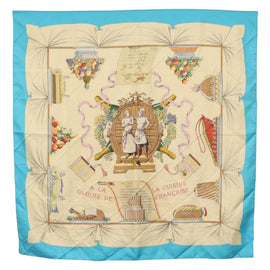 HERMES Carre 90 Scarf ""A LA GLOIRE DE LA CUISINE FRANCAISE "" Silk Auth 161794