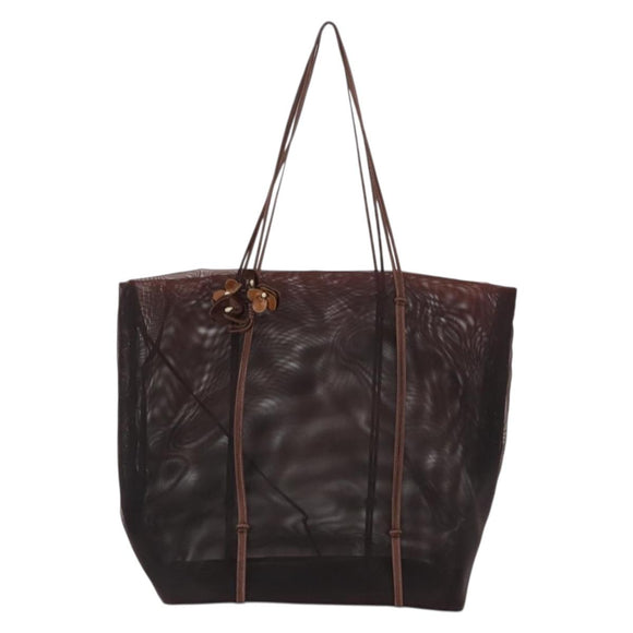 PRADA Mesh Tote Bag Nylon Brown Auth 161798