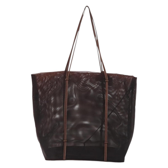 PRADA Mesh Tote Bag Nylon Brown Auth 161798