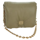 LOEWE Puffer Goya Bag Shoulder Bag Leather Green Gold Auth 161799SAM-1