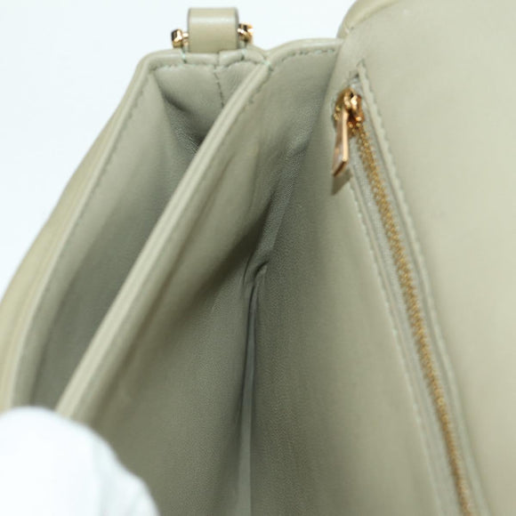 LOEWE Puffer Goya Bag Shoulder Bag Leather Green Gold Auth 161799SAM