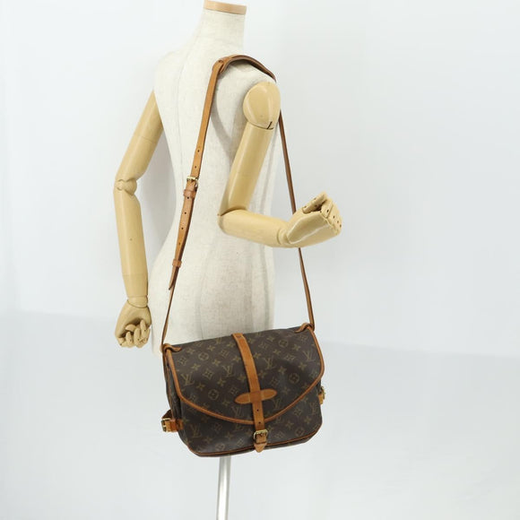 LOUIS VUITTON Monogram Saumur 30 Shoulder Bag M42256 LV Auth 161868A
