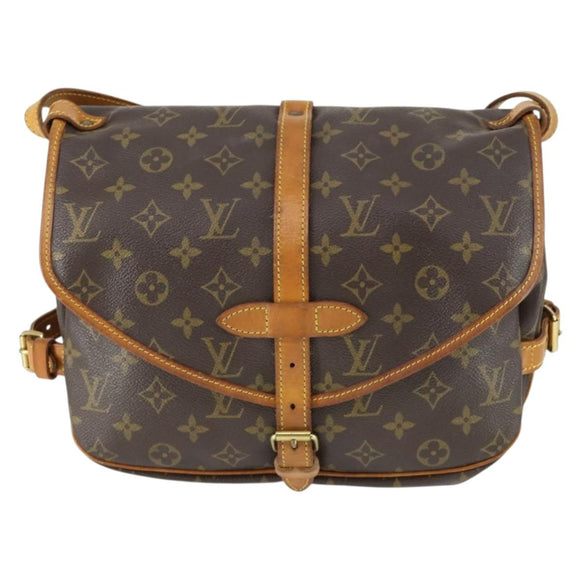 LOUIS VUITTON Monogram Saumur 30 Shoulder Bag M42256 LV Auth 161868A