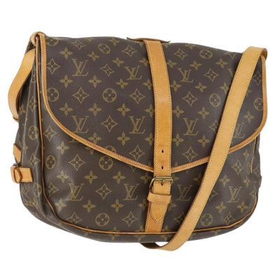LOUIS VUITTON Monogram Saumur 35 Shoulder Bag M42254 LV Auth 161869