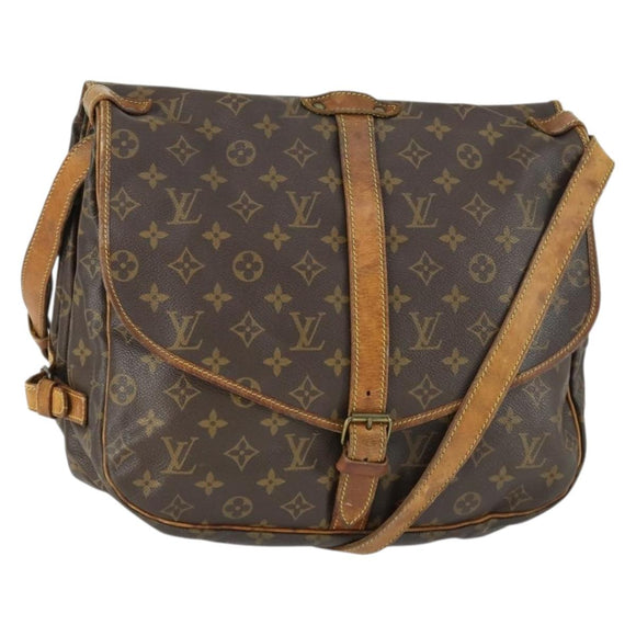 LOUIS VUITTON Monogram Saumur 35 Shoulder Bag M42254 LV Auth 161870