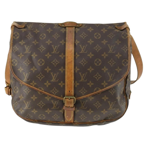 LOUIS VUITTON Monogram Saumur 35 Shoulder Bag M42254 LV Auth 161870