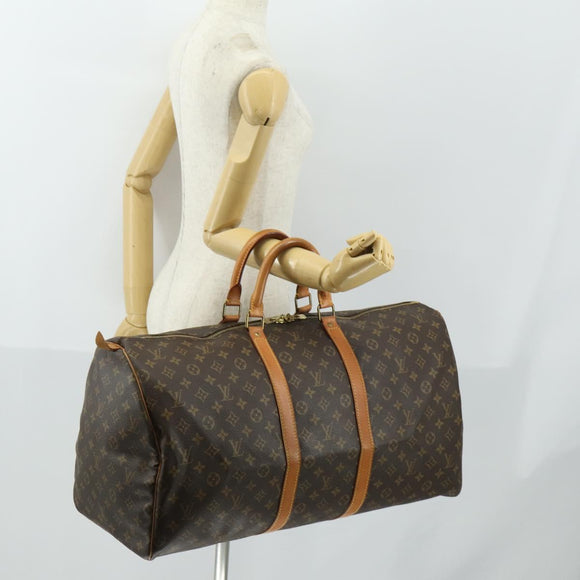 LOUIS VUITTON Monogram Keepall 55 Boston Tasche M41424 LV Auth 161974