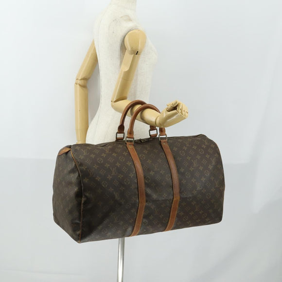 LOUIS VUITTON Monogram Keepall 55 Boston Bag M41424 LV Auth 161985
