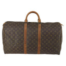 LOUIS VUITTON Monogram Keepall 55 Boston Bag M41424 LV Auth 161985-3
