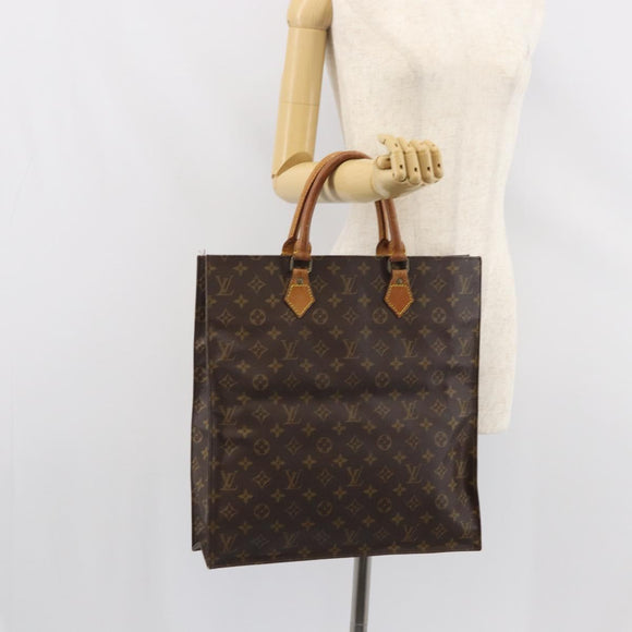 LOUIS VUITTON Monogram Sac Plat Hand Bag M51140 LV Auth 161995