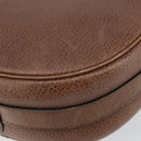 CELINE Shoulder Bag Leather Brown Gold Auth 162021-15