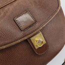 CELINE Shoulder Bag Leather Brown Gold Auth 162021-17