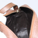 CELINE Shoulder Bag Leather Brown Gold Auth 162021-19