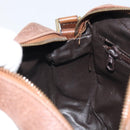 CELINE Shoulder Bag Leather Brown Gold Auth 162021-20