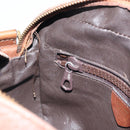 CELINE Shoulder Bag Leather Brown Gold Auth 162021-21