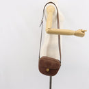 CELINE Shoulder Bag Leather Brown Gold Auth 162021-23