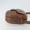 CELINE Shoulder Bag Leather Brown Gold Auth 162021-3