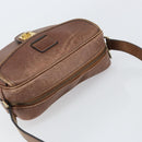 CELINE Shoulder Bag Leather Brown Gold Auth 162021-6