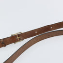 CELINE Shoulder Bag Leather Brown Gold Auth 162021-8