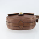 CELINE Shoulder Bag Leather Brown Gold Auth 162021-5