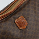 CELINE Macadam Canvas Clutch Bag PVC Leather Brown Gold Auth 162022-12