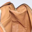 CELINE Macadam Canvas Clutch Bag PVC Leather Brown Gold Auth 162022-16