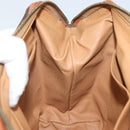 CELINE Macadam Canvas Clutch Bag PVC Leather Brown Gold Auth 162022-17