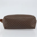 CELINE Macadam Canvas Clutch Bag PVC Leather Brown Gold Auth 162022-7