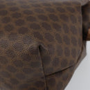 CELINE Macadam Canvas Clutch Bag PVC Leather Brown Gold Auth 162022-8