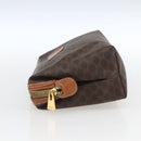 CELINE Macadam Canvas Clutch Bag PVC Leather Brown Gold Auth 162023-3