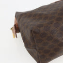 CELINE Macadam Canvas Clutch Bag PVC Leather Brown Gold Auth 162023-14