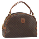 CELINE Macadam Canvas Hand Bag PVC Leather Brown Gold Auth 162026-1