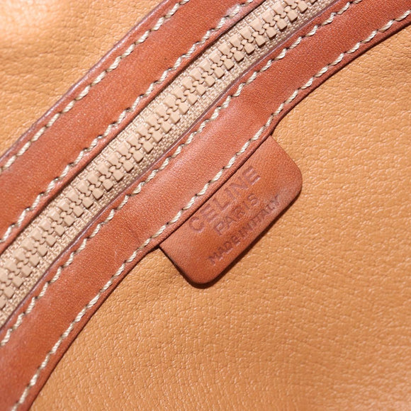 CELINE Macadam Canvas Hand Bag PVC Leather Brown Gold Auth 162026