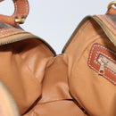 CELINE Macadam Canvas Hand Bag PVC Leather Brown Gold Auth 162026-19