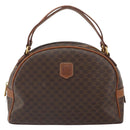 CELINE Macadam Canvas Hand Bag PVC Leather Brown Gold Auth 162026-2