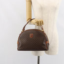 CELINE Macadam Canvas Hand Bag PVC Leather Brown Gold Auth 162026-23
