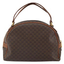 CELINE Macadam Canvas Hand Bag PVC Leather Brown Gold Auth 162026-3