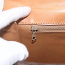 CELINE Macadam Canvas Hand Bag PVC Leather Brown Gold Auth 162027-17