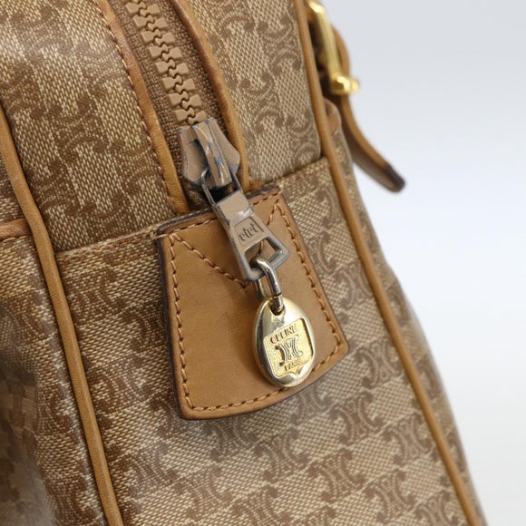 CELINE Macadam Canvas Hand Bag PVC Beige Gold Auth 162030