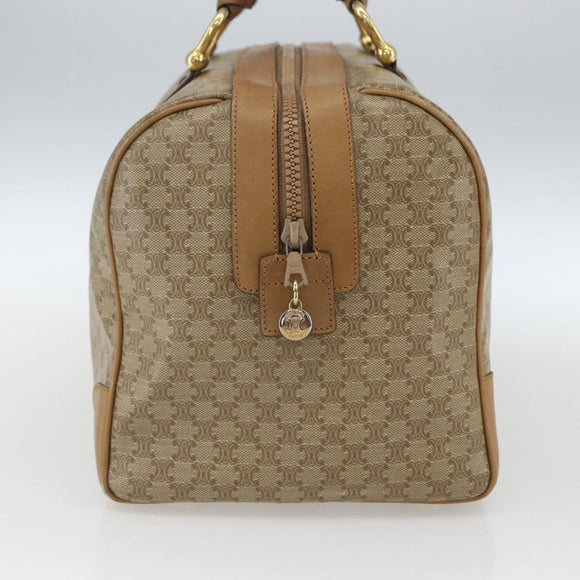 CELINE Macadam Canvas Hand Bag PVC Beige Gold Auth 162033