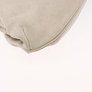 CELINE Shoulder Bag Leather White Gold Auth 162034-10