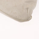 CELINE Shoulder Bag Leather White Gold Auth 162034-11
