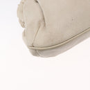 CELINE Shoulder Bag Leather White Gold Auth 162034-12