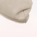 CELINE Shoulder Bag Leather White Gold Auth 162034-13