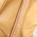 CELINE Shoulder Bag Leather White Gold Auth 162034-16