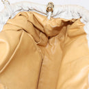 CELINE Shoulder Bag Leather White Gold Auth 162034-17