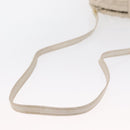 CELINE Shoulder Bag Leather White Gold Auth 162034-7