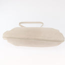 CELINE Shoulder Bag Leather White Gold Auth 162034-9