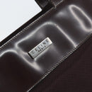 CELINE Tote Bag Canvas patent leather Brown Silver Auth 162037-17